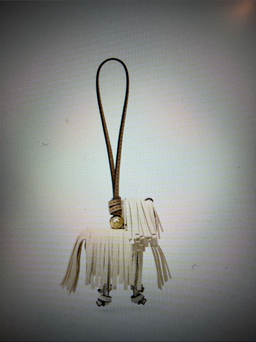 Michael Kors leather shaggy dog bag charm